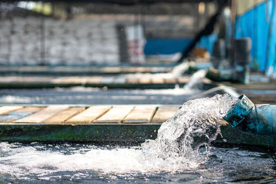 Close-up of water splashing in sea