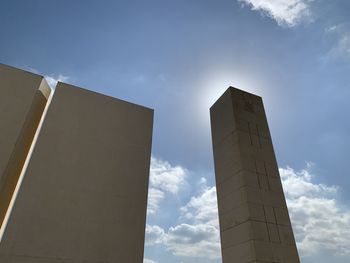 Low angle view of modern building against sky