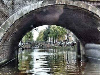 Reflection of bridge in water