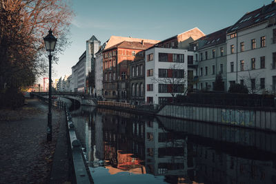 Reflection of buildings in water