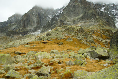 Scenic view of rock formation against sky