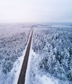 Scenic view of snow covered landscape against sky