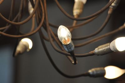 Close-up of illuminated lighting equipment