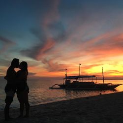 Scenic view of sea during sunset