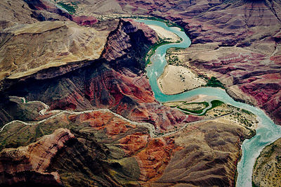 High angle view of rock formation in water