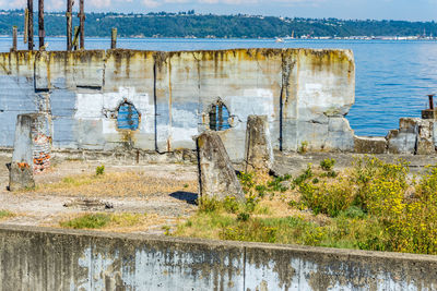 Ruins at dickman mill park in ruston, washington