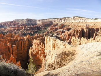 Panoramic view of rock formations against sky