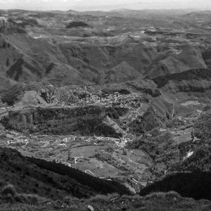 High angle view of arid landscape