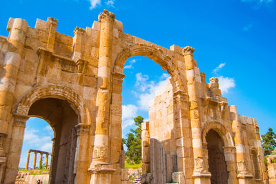 Low angle view of old ruins