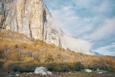 Scenic view of rocky mountains against sky