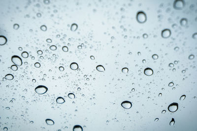 Full frame shot of wet glass window