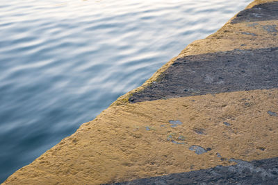 High angle view of rock on beach