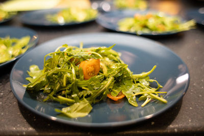 High angle view of meal served in bowl