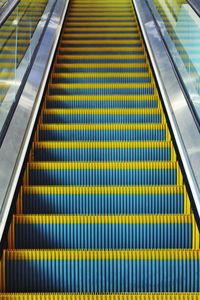 High angle view of escalator