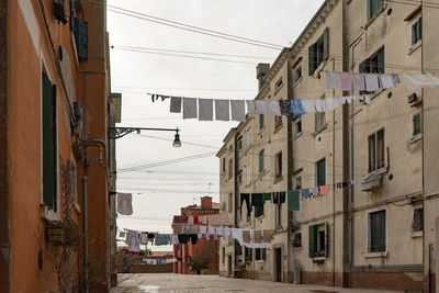Low angle view of buildings against sky