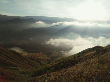 Scenic view of mountains against sky