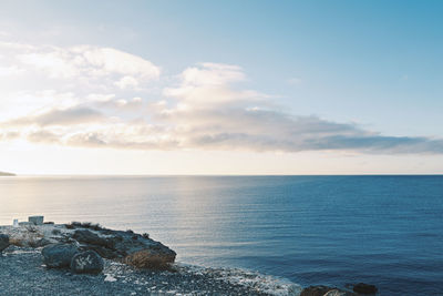 Looking out at sea during sunrise