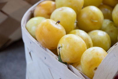 High angle view of fruits on table