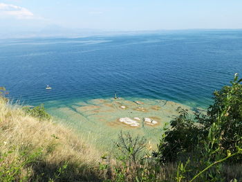 High angle view of sea against sky