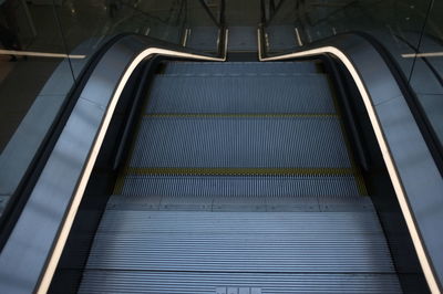 High angle view of escalator