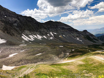 Scenic view of mountains against sky