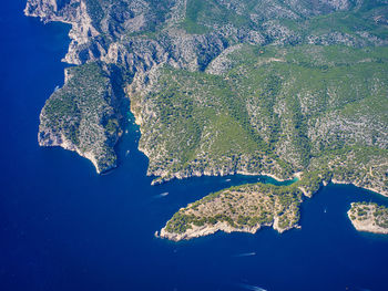 Aerial view of island in sea