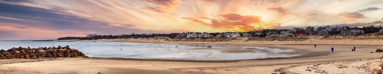 Corporation beach in cape cod, massachusetts at sunset.