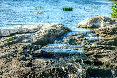 Rocks in sea