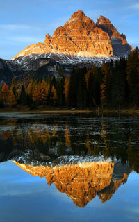 Rock formations in a lake