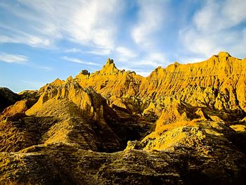 Scenic view of mountain range against sky