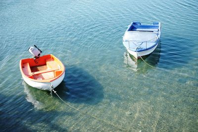 Boats in sea