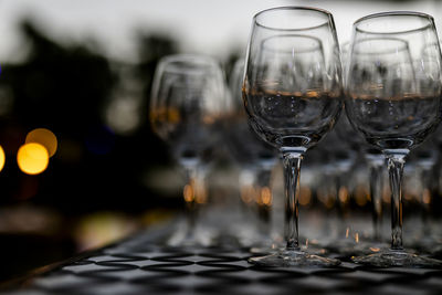 Close-up of wine glass on table