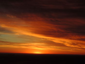 Scenic view of dramatic sky during sunset