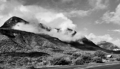 Scenic view of mountain against sky