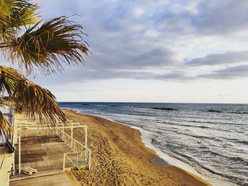 Scenic view of beach against sky