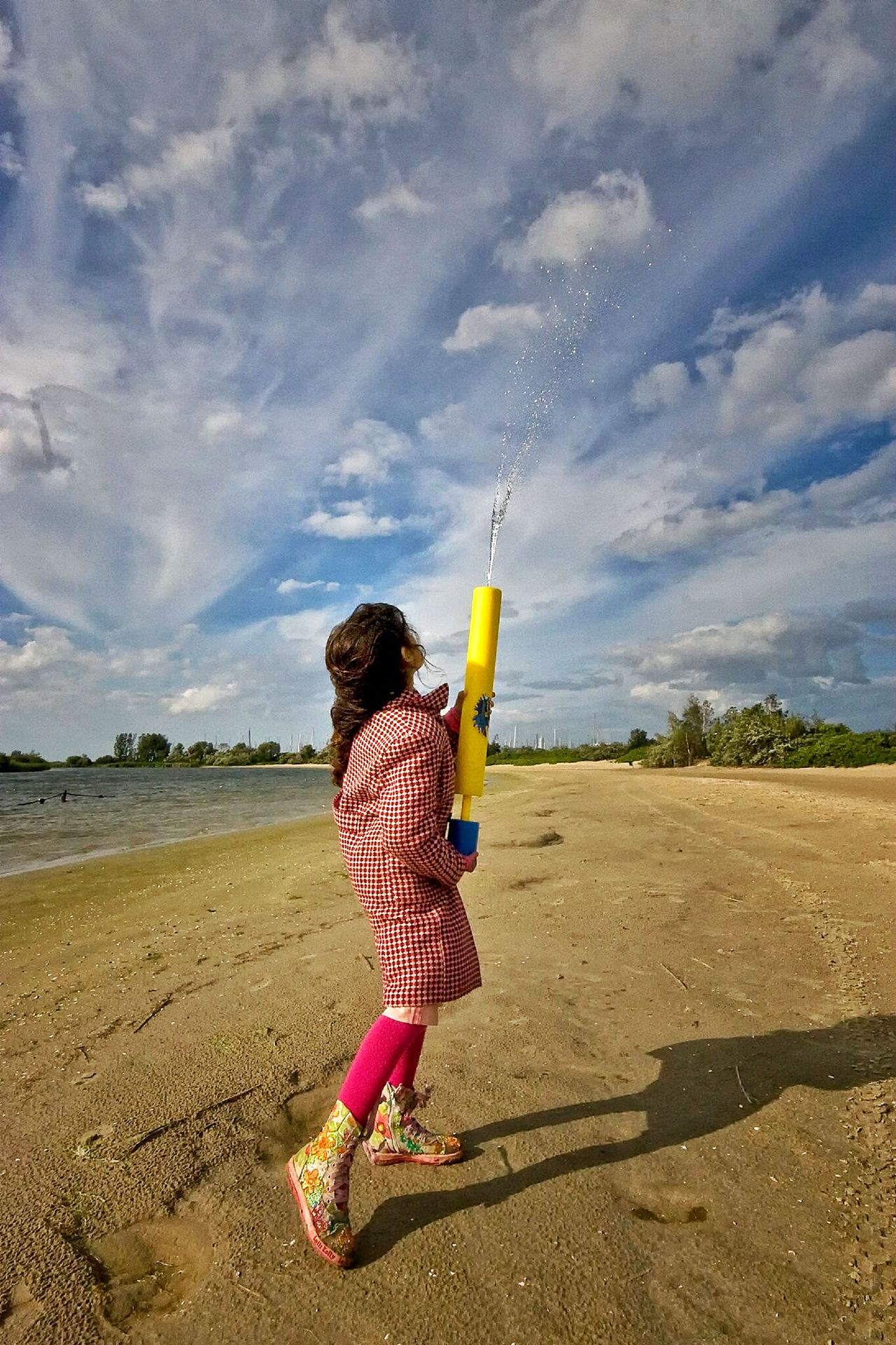 Playing at the beach