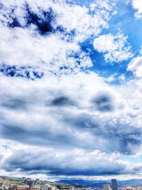 Low angle view of clouds over sea