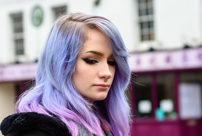 Close-up of beautiful young woman