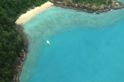 High angle view of swimming pool in sea