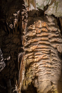 Close-up of rock formation in cave