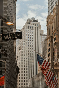 Low angle view of skyscrapers in city