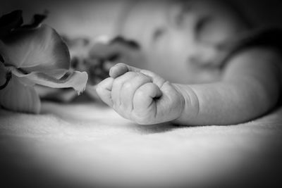 Close-up of baby hand