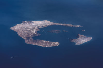 Aerial view of a volcano island