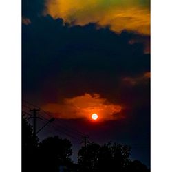 Silhouette trees against sky during sunset