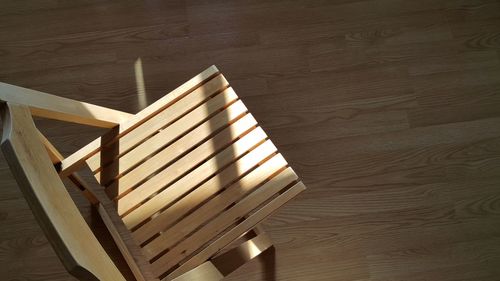 Close-up of wooden chair