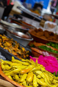 Close-up of vegetables for sale in market