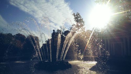 Sun shining through water