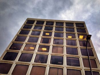 Low angle view of modern building against sky