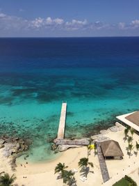 High angle view of beach against sky