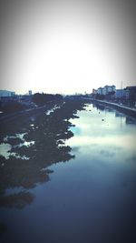 Reflection of buildings in water